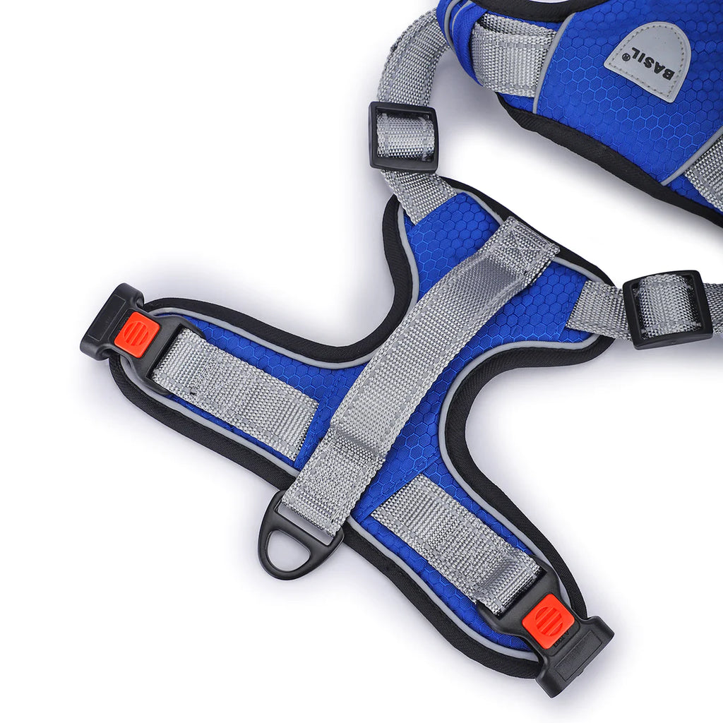 Basil No-Pull Vest Reflective Handle Harness - Blue