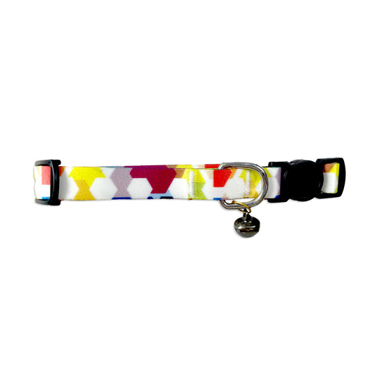 Tails Nation Digital Printed Multi Color Adjustable Collar For Your Cat