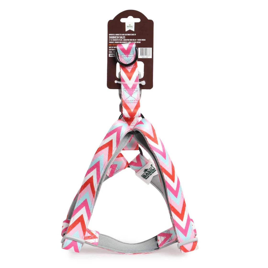Basil Printed Pink Padded Harness