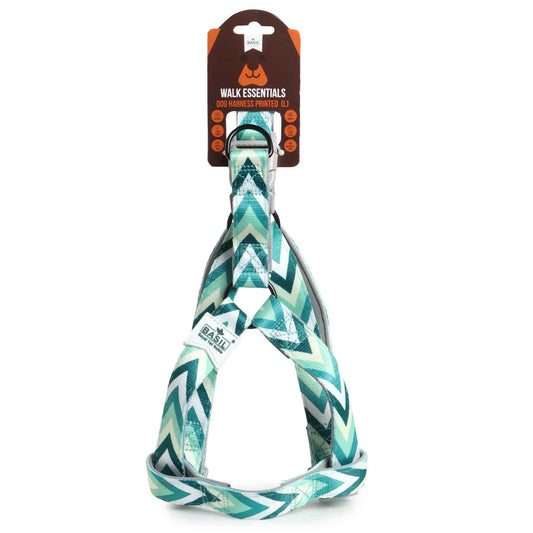 Basil Printed Green Padded Harness