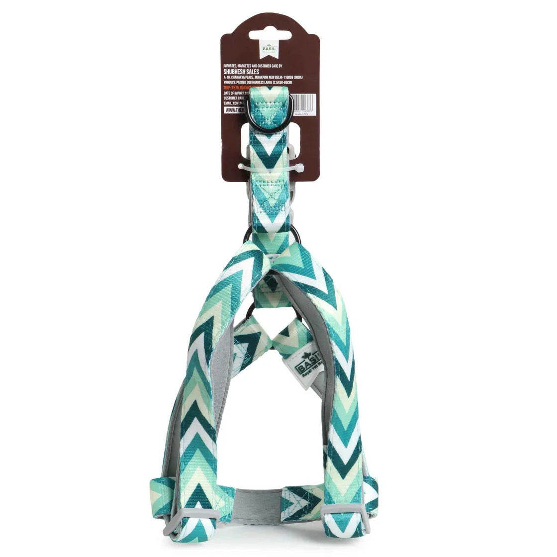 Basil Printed Green Padded Harness