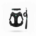 Healing Leaf Set of 3 Collar l Harness l Leash For Dogs l Black
