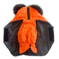 Smarty Pet Warm & Stylish Fur Jacket For Your Furry Friend Black/Orange
