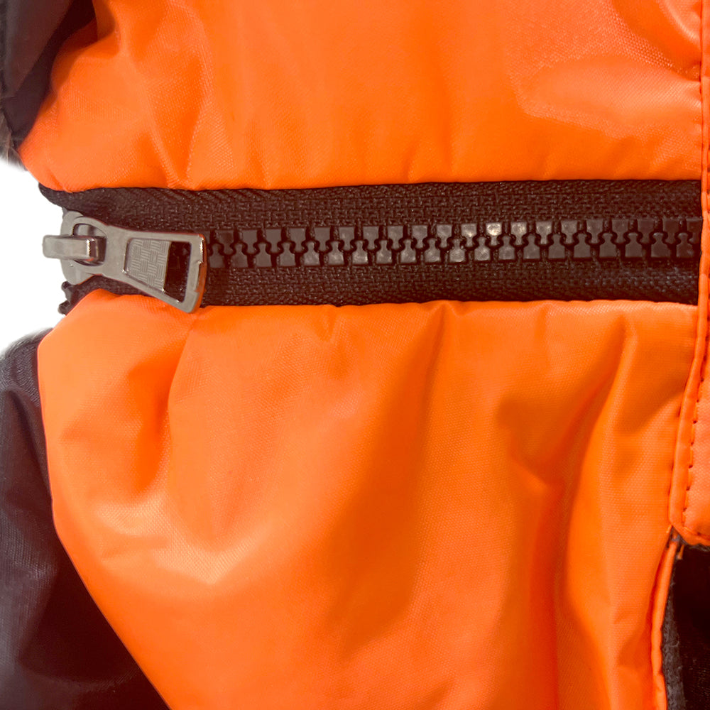 Smarty Pet Warm & Stylish Fur Jacket For Your Furry Friend Black/Orange