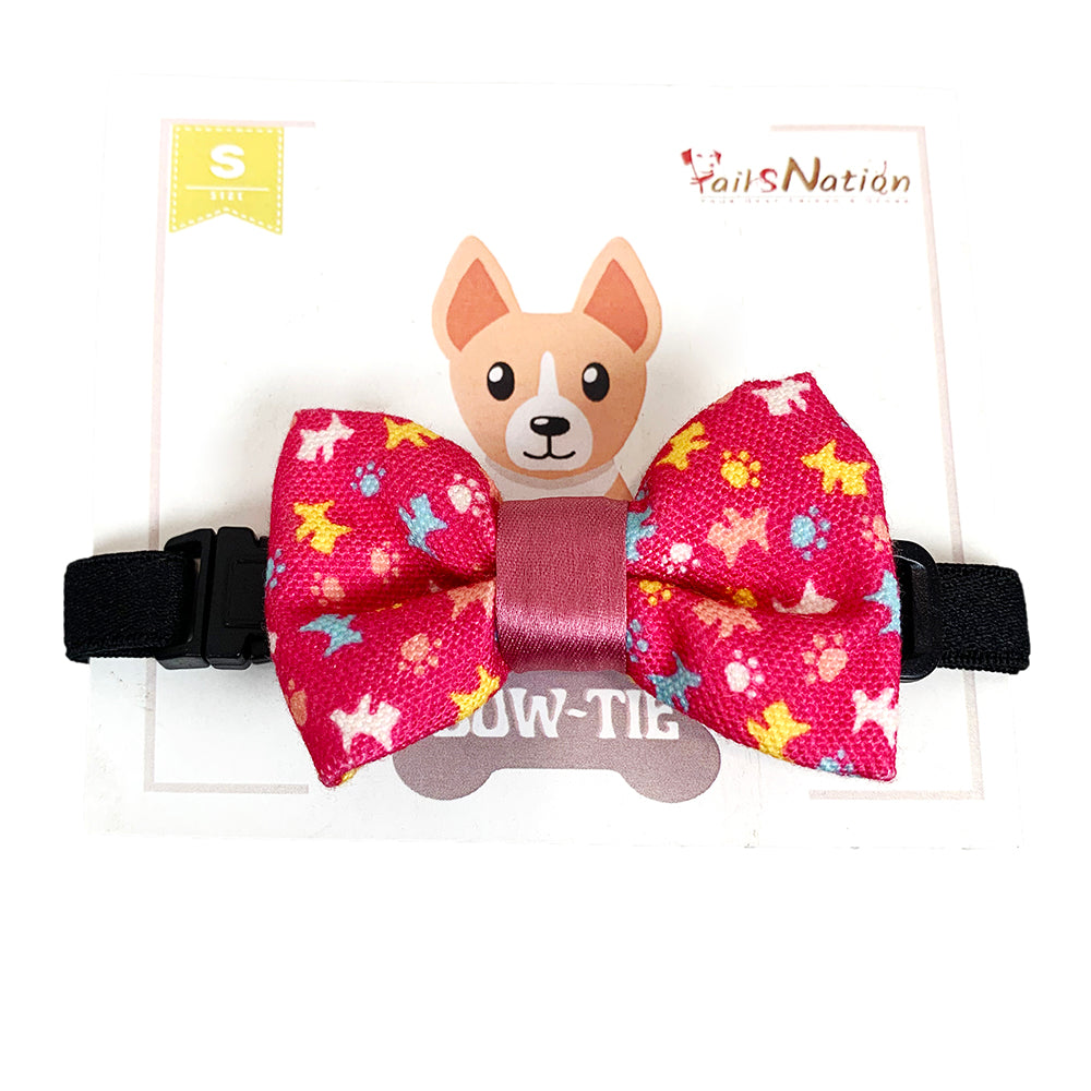 Tails Nation Pink Bow Tie with Strap for Dogs & Cats