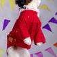 15 Furries Electric Red Mirrorwork Dog Kurta