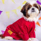 15 Furries Electric Red Mirrorwork Dog Kurta