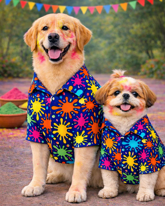 15 Furries Holi Special Colourful Dog Shirt