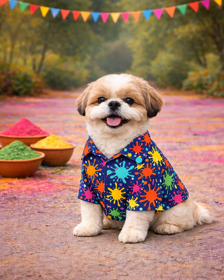 15 Furries Holi Special Colourful Dog Shirt