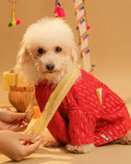 15 Furries Furwali Festive Dog Kurta with Dupatta Royal Red