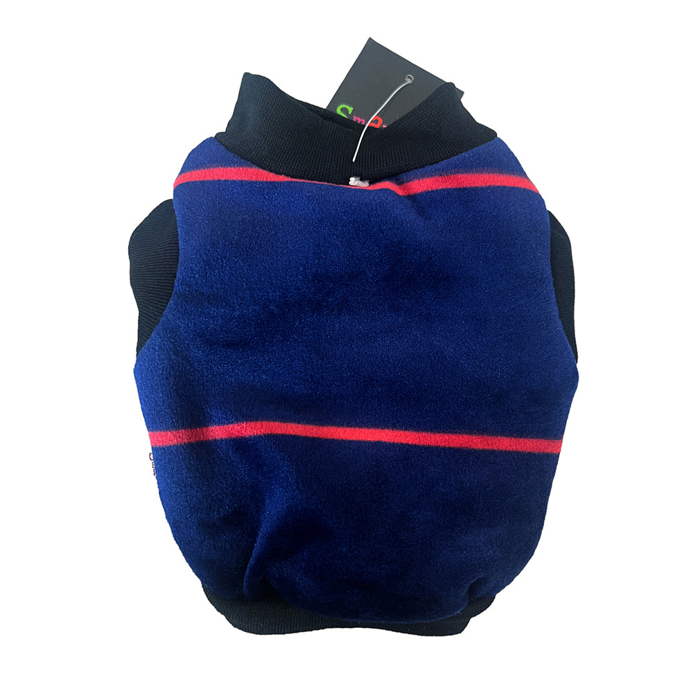 Smarty Pet Sweatshirt Dark Blue with Red Lines Your Furry Friend | Warm & Stylish