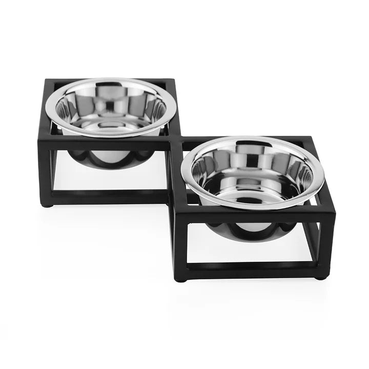Pawpourri Elevated Diamond Shaped Diner I  Size 5.1" (D), 12" (L) x 6.5" (W) x 3" (H) I 470ML each bowl