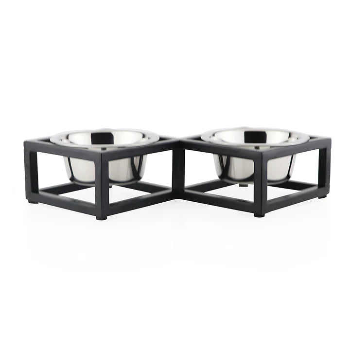 Pawpourri Elevated Diamond Shaped Diner I  Size 5.1" (D), 12" (L) x 6.5" (W) x 3" (H) I 470ML each bowl