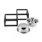 Pawpourri Elevated Diamond Shaped Diner I  Size 5.1" (D), 12" (L) x 6.5" (W) x 3" (H) I 470ML each bowl