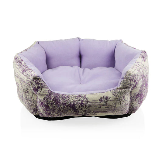Pawpourri Lilac Cuddly Lounger Bed For Dog 17 x 21 x 7''