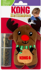 Kong Christmas Collection Holiday Refillables Reindeer Cat Toy 5.08x9.65x11.43cm