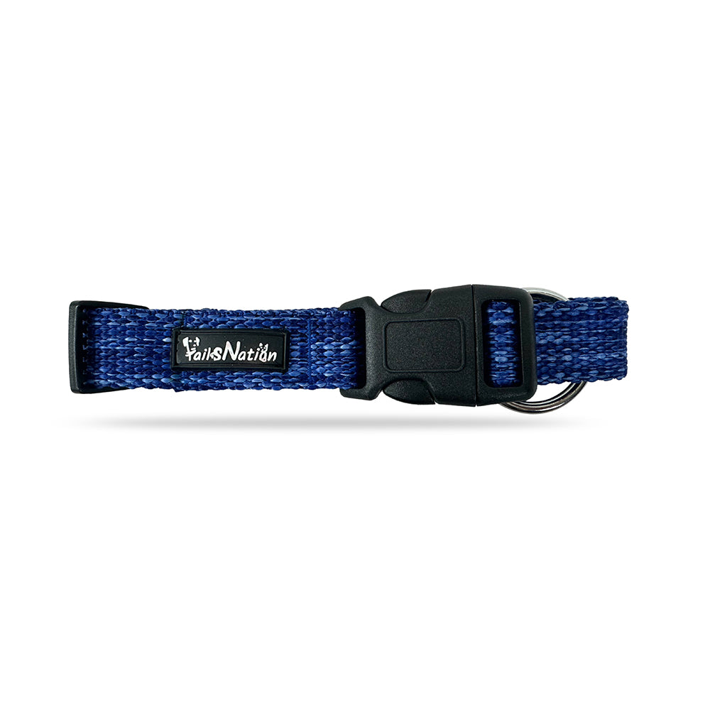 Tails Nation Dark Blue Super Comfy Melange Collar for your Pooch