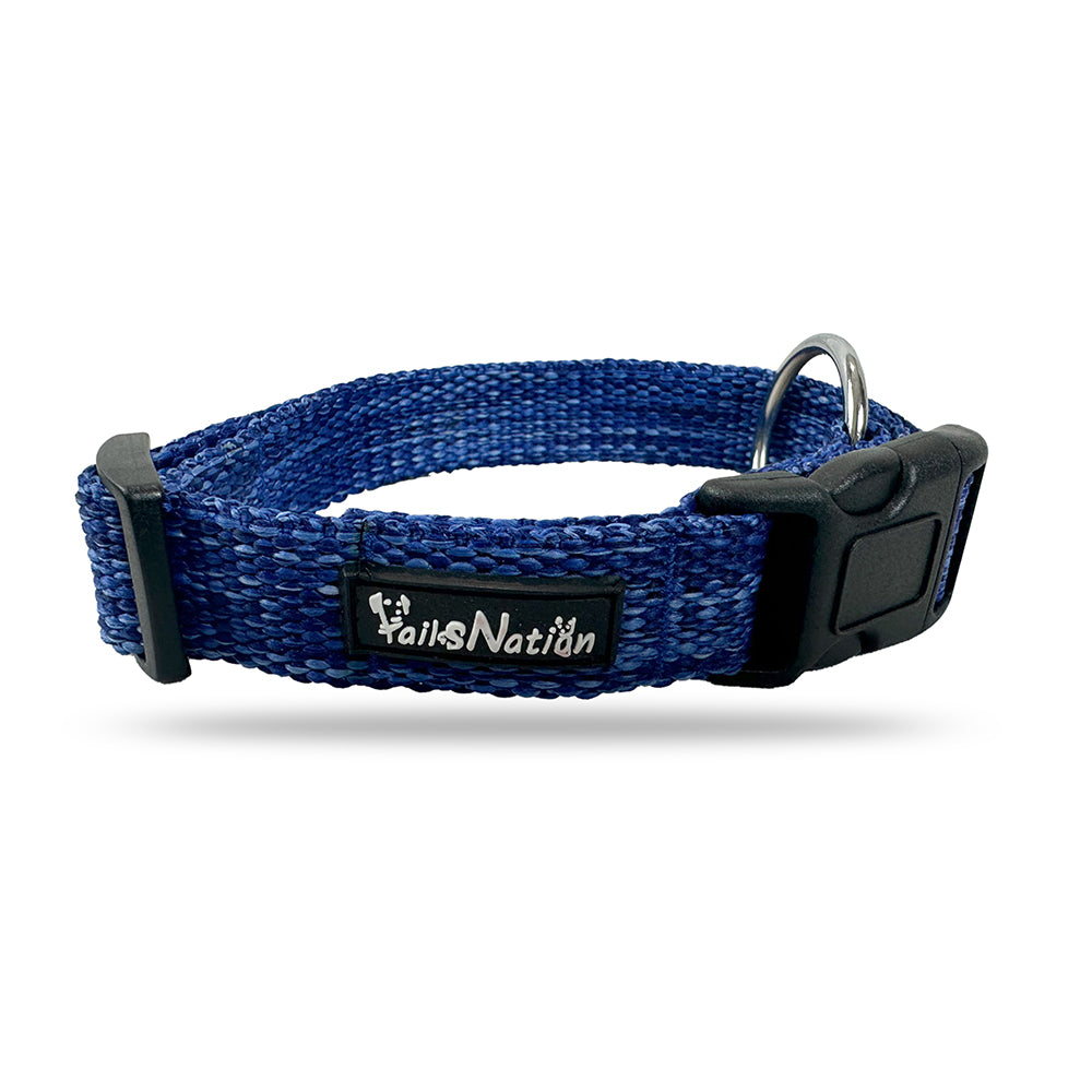 Tails Nation Dark Blue Super Comfy Melange Collar for your Pooch