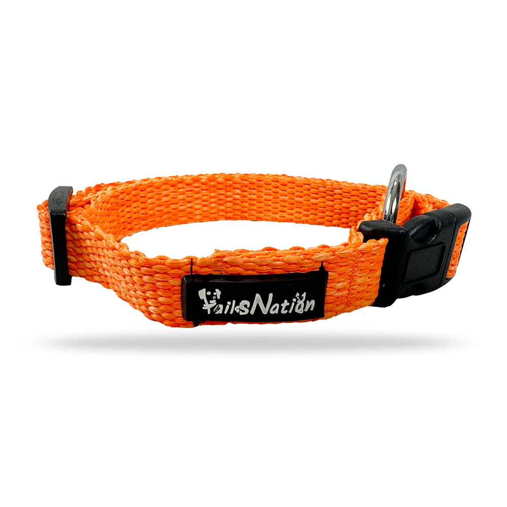 Tails Nation Bright Orange Super Comfy Melange Collar for your Pooch