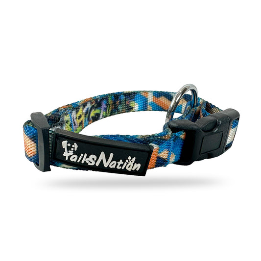 Tails Nation Digital Printed Blue Collar For Your Furry Friend