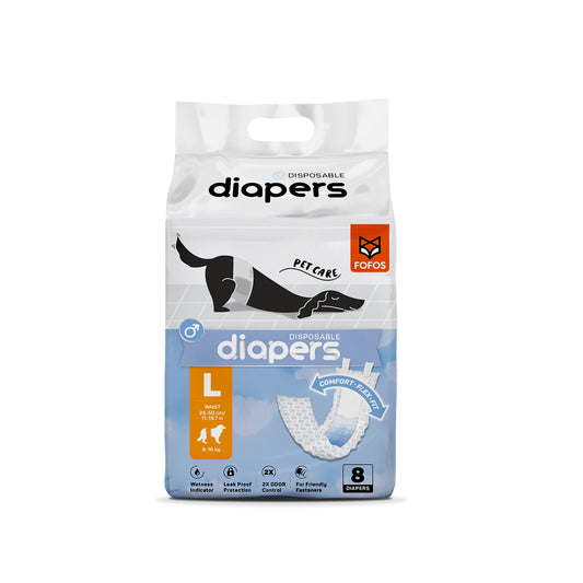 FOFOS Diaper Male Dog L 8pcs (Waist Size 28-50cm)