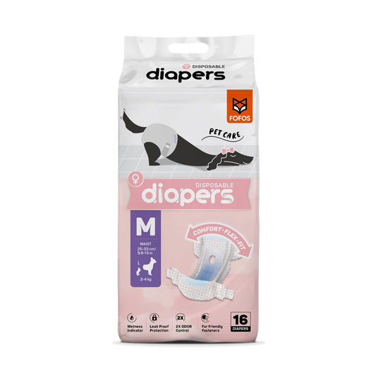 FOFOS Diaper Female Dog M 16pcs (Waist Size 25-33cm)