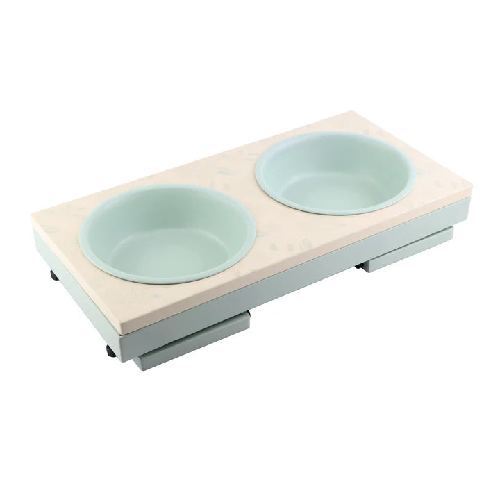 Pawpourri UV Pattern Metal Foldable Leg Dinner Set For Dogs