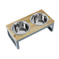 Pawpourri Wooden Top Mesh Diner For Dogs  Size 6.6 (D), 16" (L) x 08" (W) x 5.5" (H)