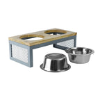 Pawpourri Wooden Top Mesh Diner For Dogs  Size 6.6 (D), 16" (L) x 08" (W) x 5.5" (H)