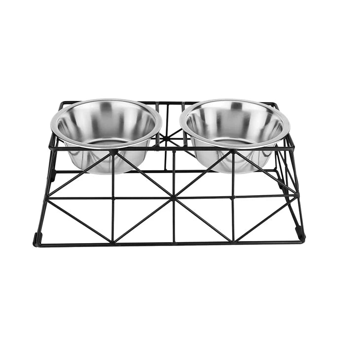 Pawpourri Stackable Taper Cross Metal Feeder I Size 16" L X 8.4" W X 6" H