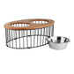 Pawpourri Elevated Oval Cage Diner For Dog I Size 8.3 (D), 20.2" (L) x 12.8" (W) x 6.8" (H) I  Bowls Size: (1520 ML Each)