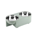 Pawpourri Sustainable Dual Diner I Mint Green I  Size Diner: 13.8" (L) x 6.5" (W) x 4" (H) I Bowls: 6.1" (D) x 2.6" (H), 720 ML Each