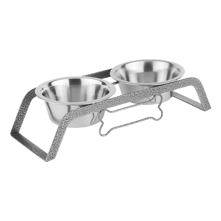 Pawpourri Dual Curved Diner I  Size 3.4" (L) x 6.7" (W) x 4" (H) I Bowl Size: 800ml each bowl