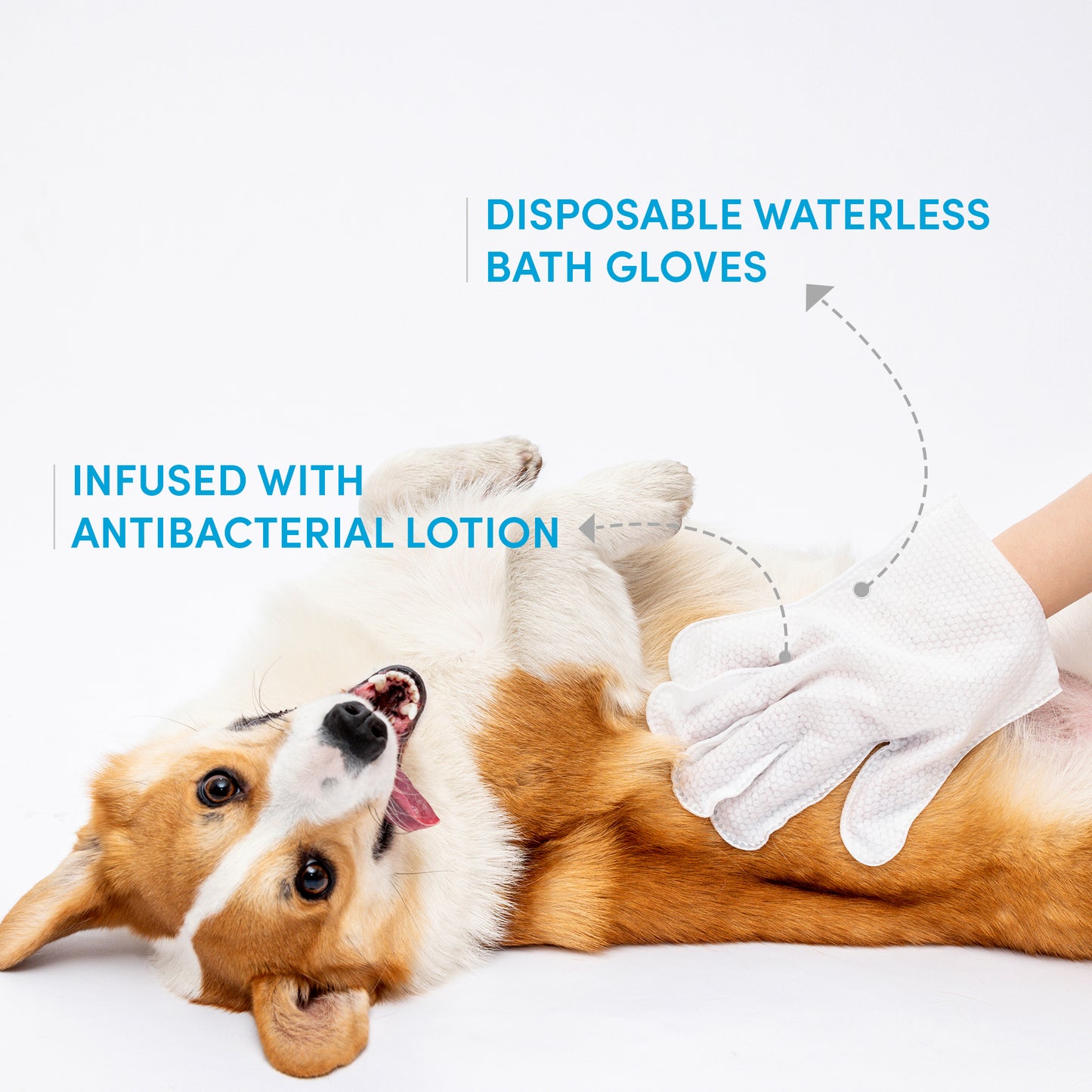 FOFOS 8 Waterless Wash Gloves with antibacterial Lotion For Dogs & Cats