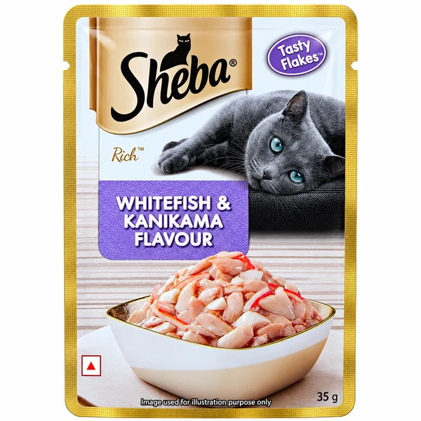 Sheba Whitefish & Kanikama Flavour Adult Wet Cat Food 35g