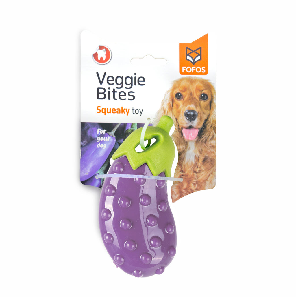 FOFOS Vegi-Bites Eggplant Toy For Dogs 14 x 6 x 5cm Large
