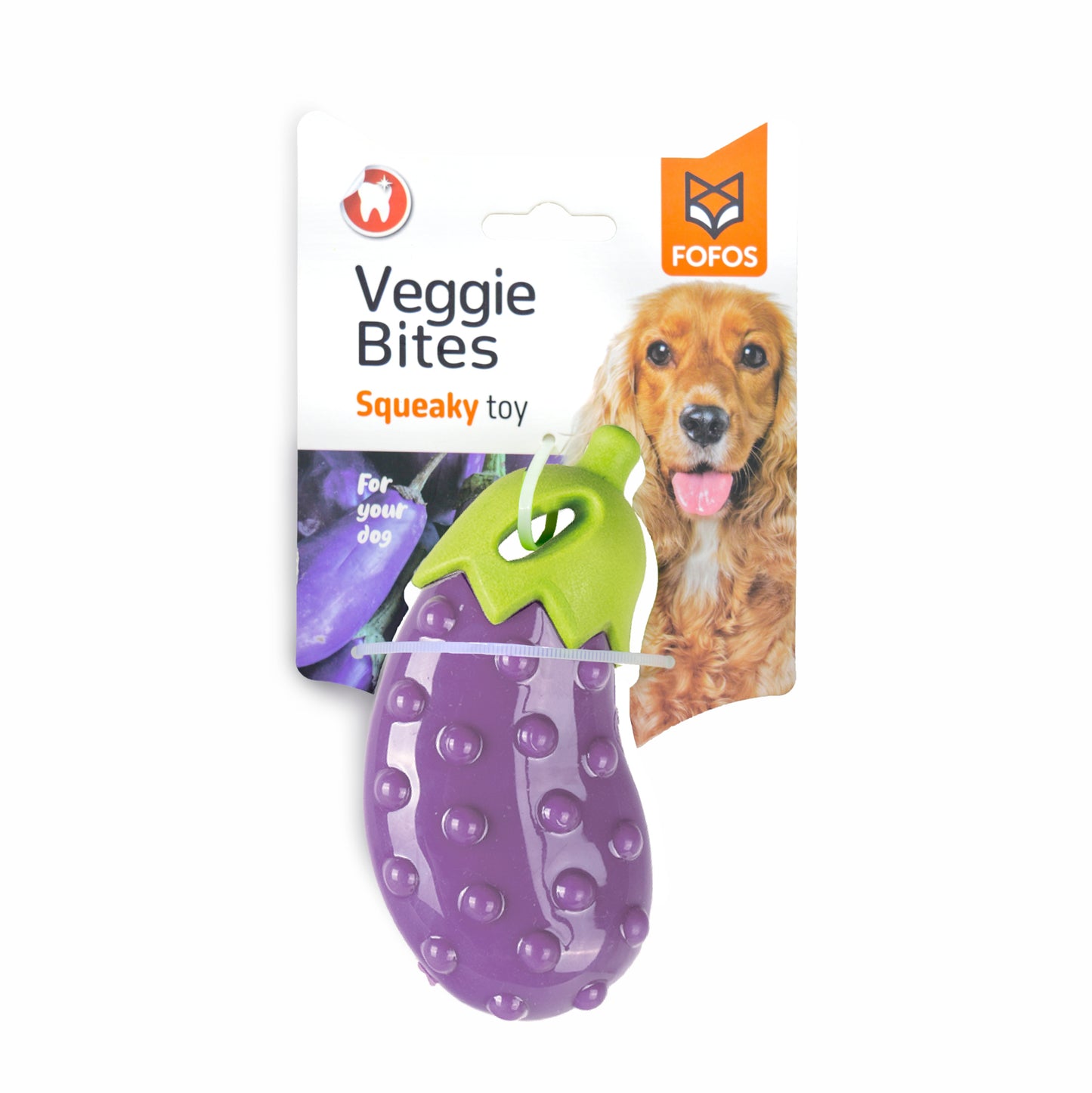 FOFOS Vegi-Bites Eggplant Toy For Dogs 14 x 6 x 4cm Large