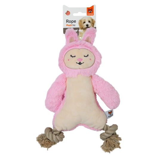 FOFOS Ropeleg Plush Rabbit Dog Toy 34 x 20 x 3.5 cm