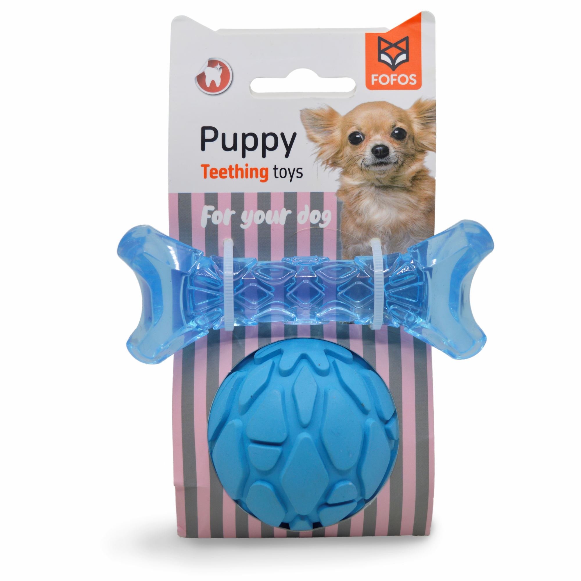 FOFOS Milk Bone & Ball Blue 11 x 4.5 x 2 cm & 6.5 Dia