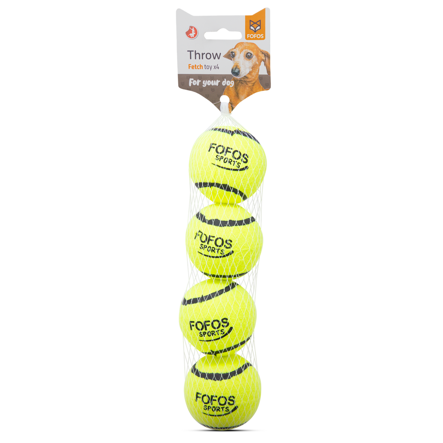 FOFOS Sports Fetch Ball 4pk Dog Toy 6.5 x 6.5 x 6.5 cm