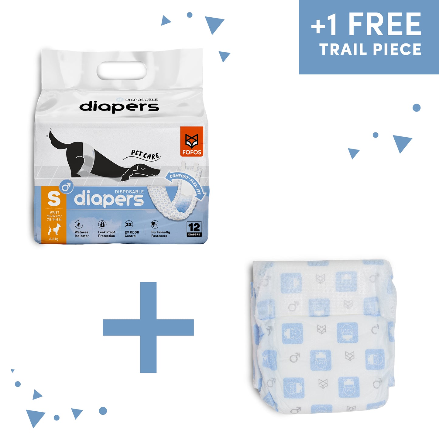 FOFOS Diaper Male Dog L 8pcs (Waist Size 28-50cm)