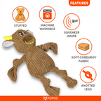 FOFOS Fluffy Cow Brown Dog Toy 30 x 26.5 x 7 cm