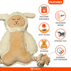 FOFOS Ropeleg Plush Sheep Dog Toy 29 x 15 x 5.5 cm