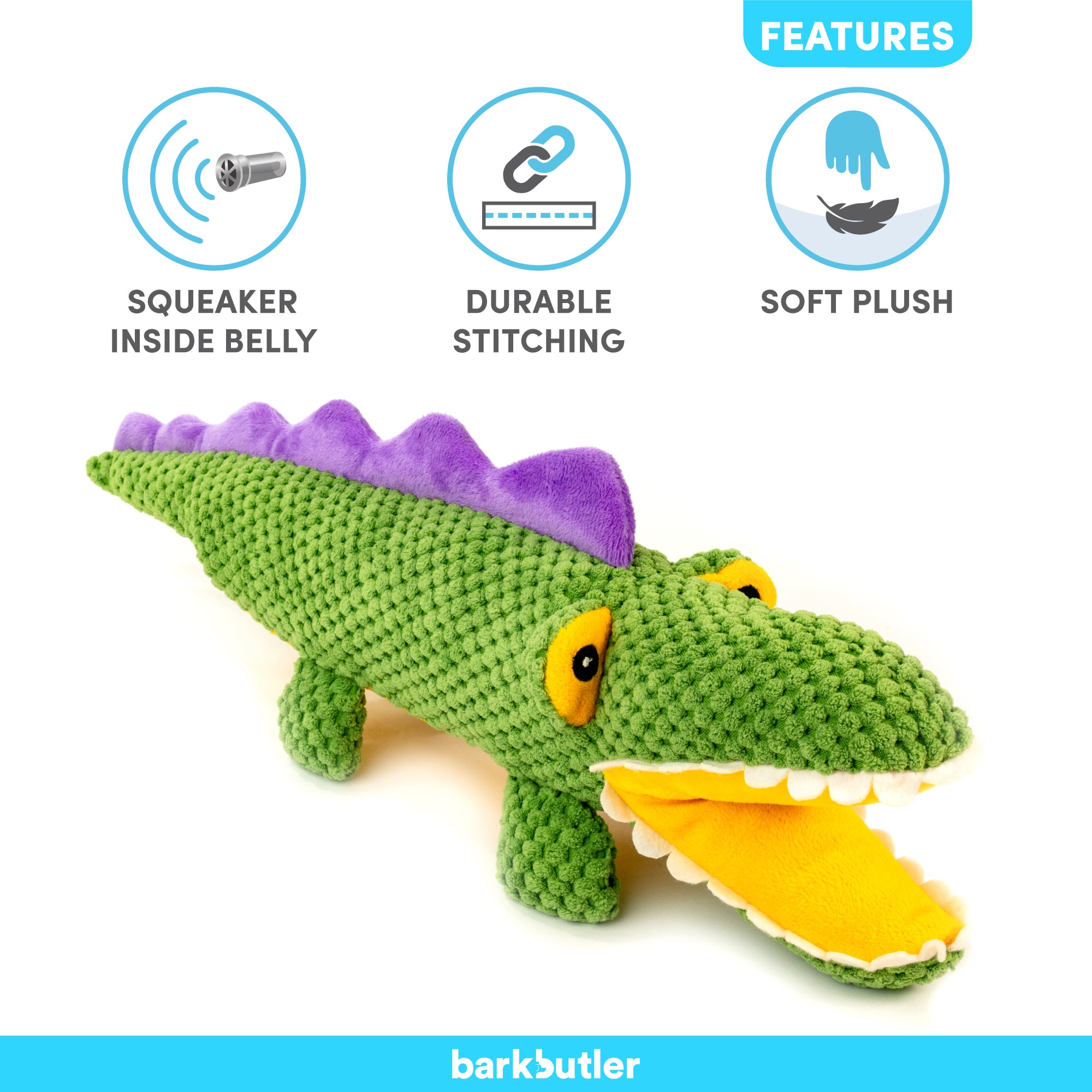 FOFOS Barkbutler Aly The Gator Dog Toy 45 x 7 x 7cm