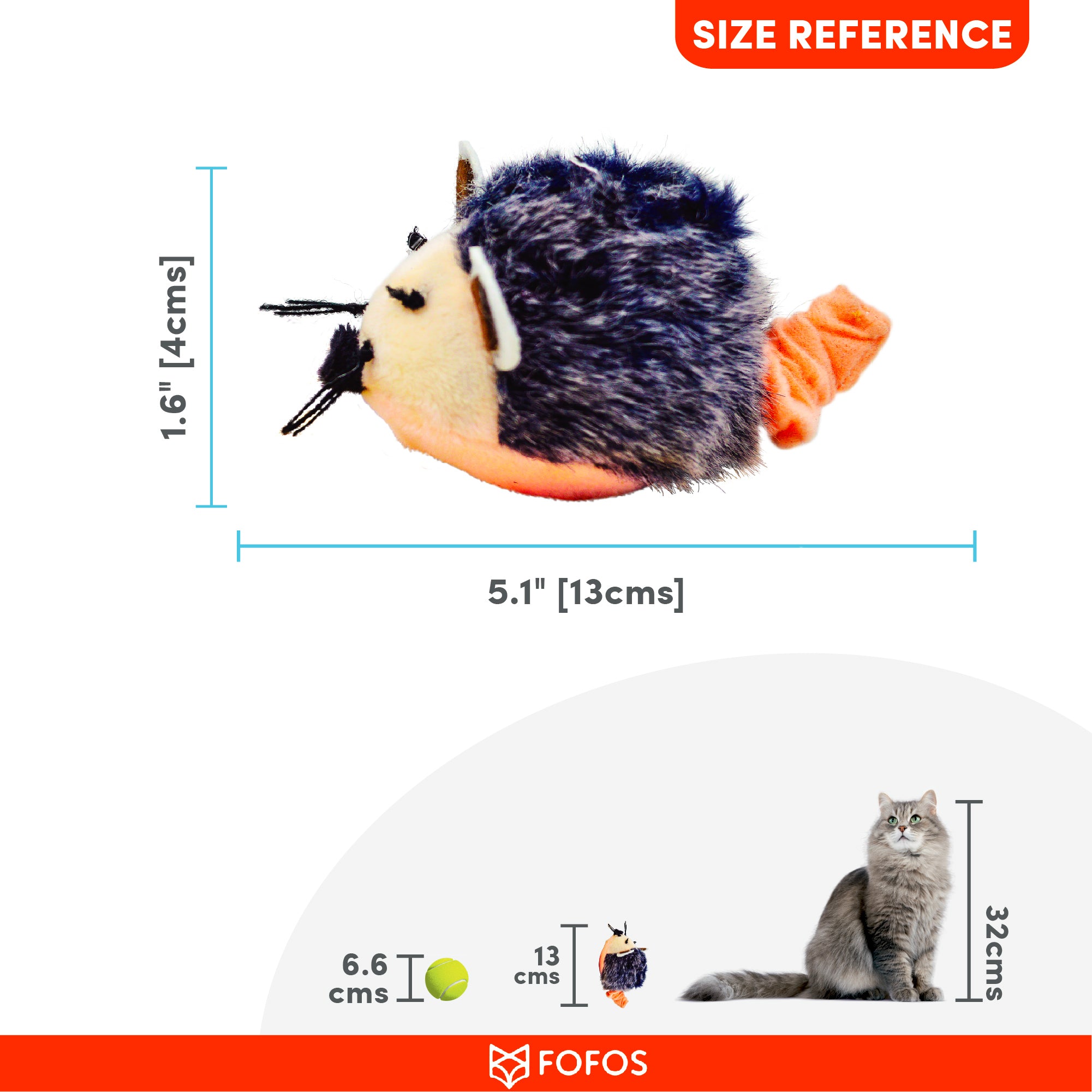FOFOS Pull String Mouse Grey  Cat Toy 13 x 5.5 x 4 cm