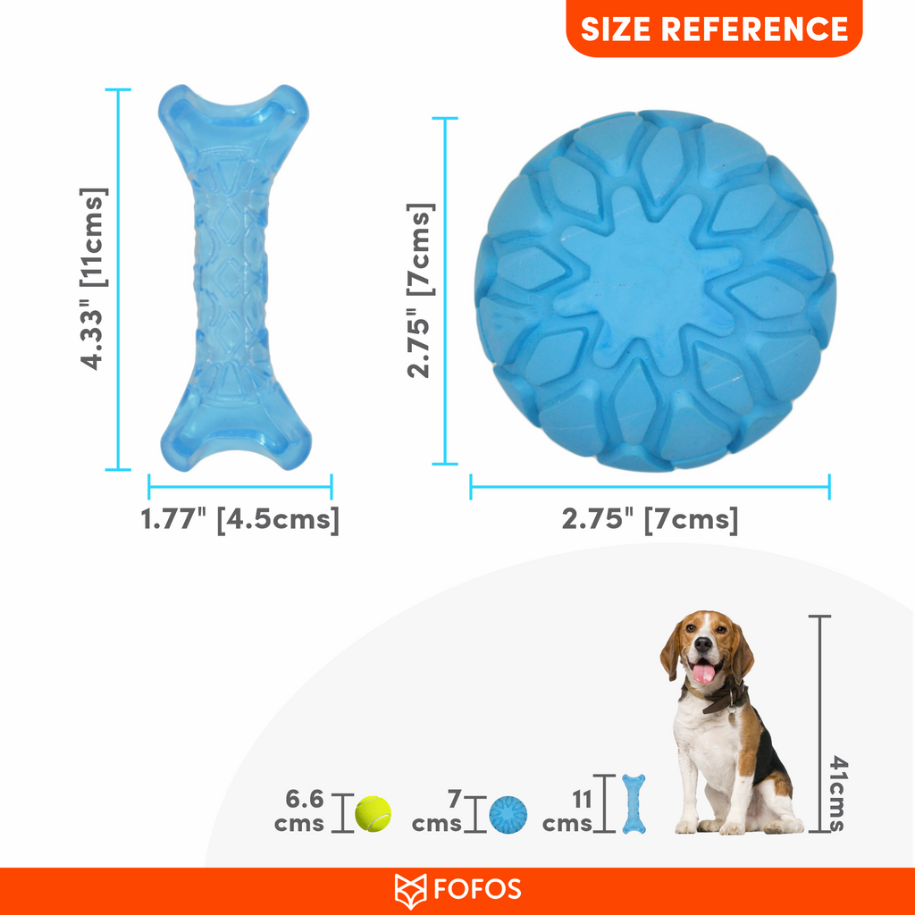 FOFOS Milk Bone & Ball Blue 11 x 4.5 x 2 cm & 6.5 Dia
