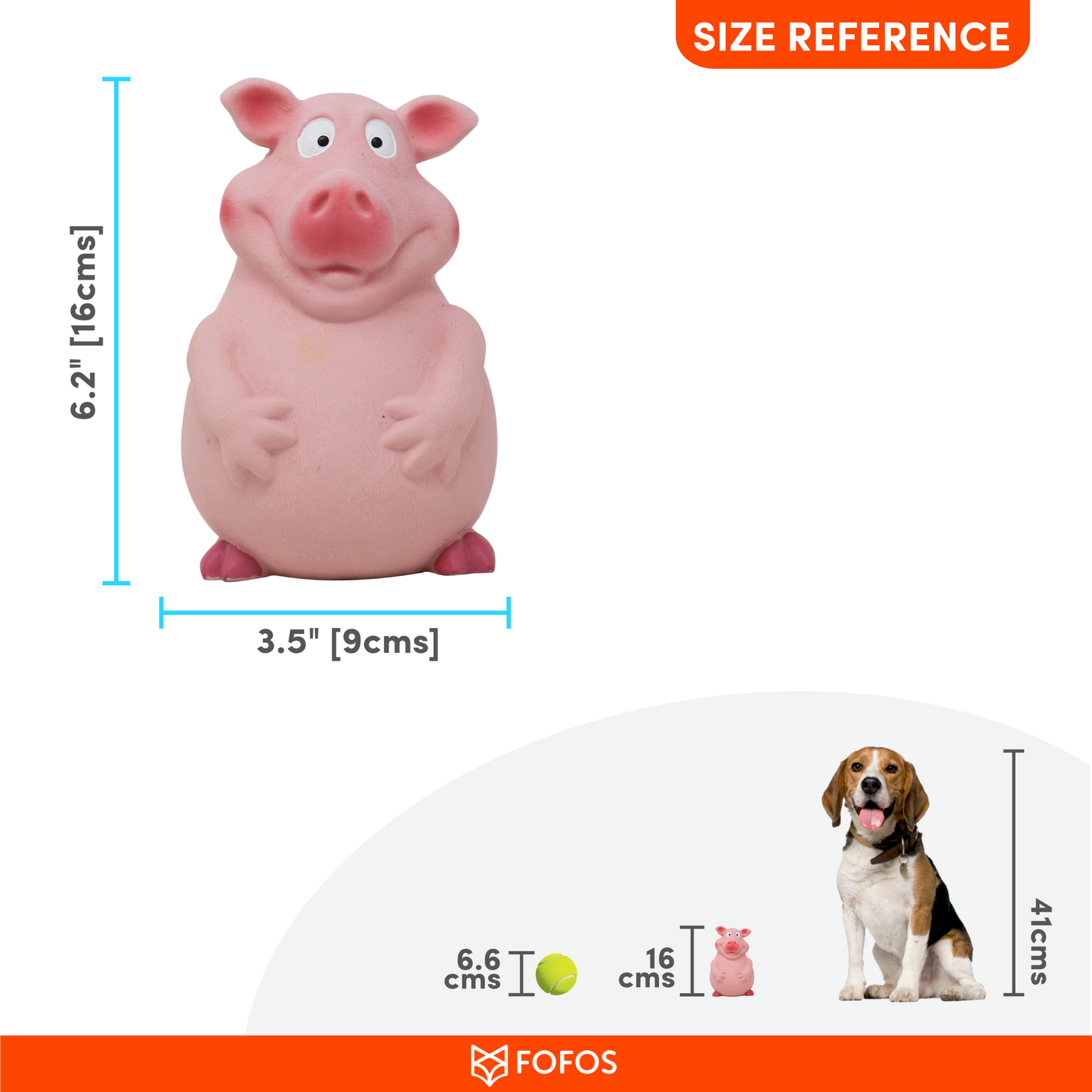 FOFOS Latex Bi Pig Toy For Dogs