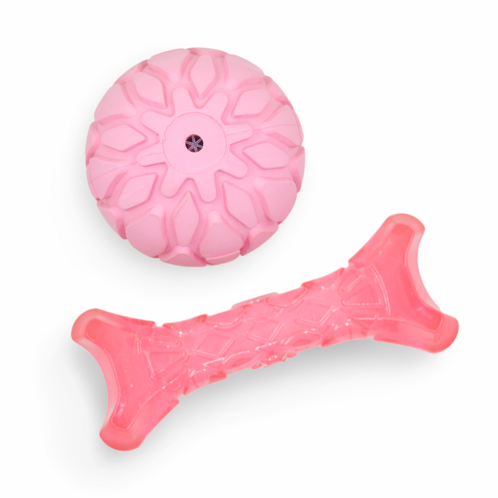FOFOS Milk Bone & Ball Pink 11 x 4.5 x 2cm & 6.5 Dia