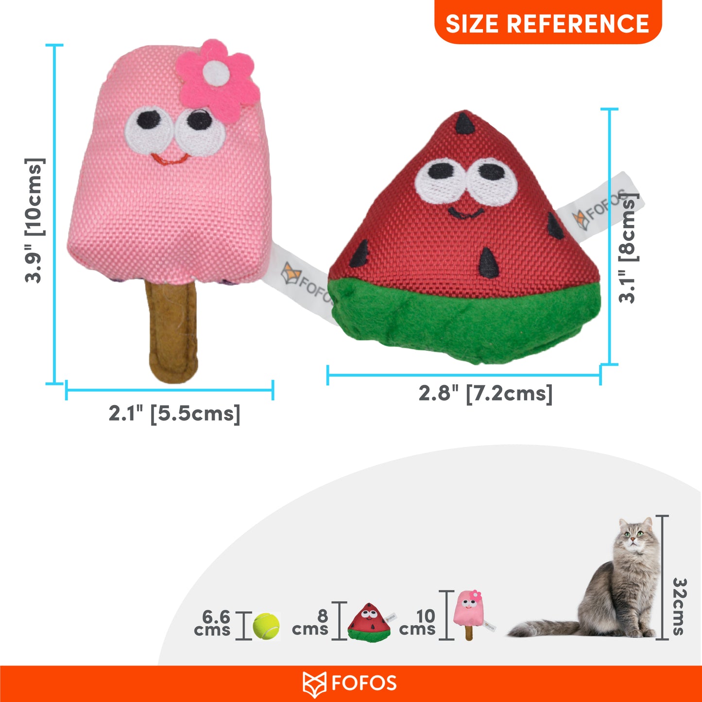 FOFOS Summer Cat Toy Watermelon with Popsicle