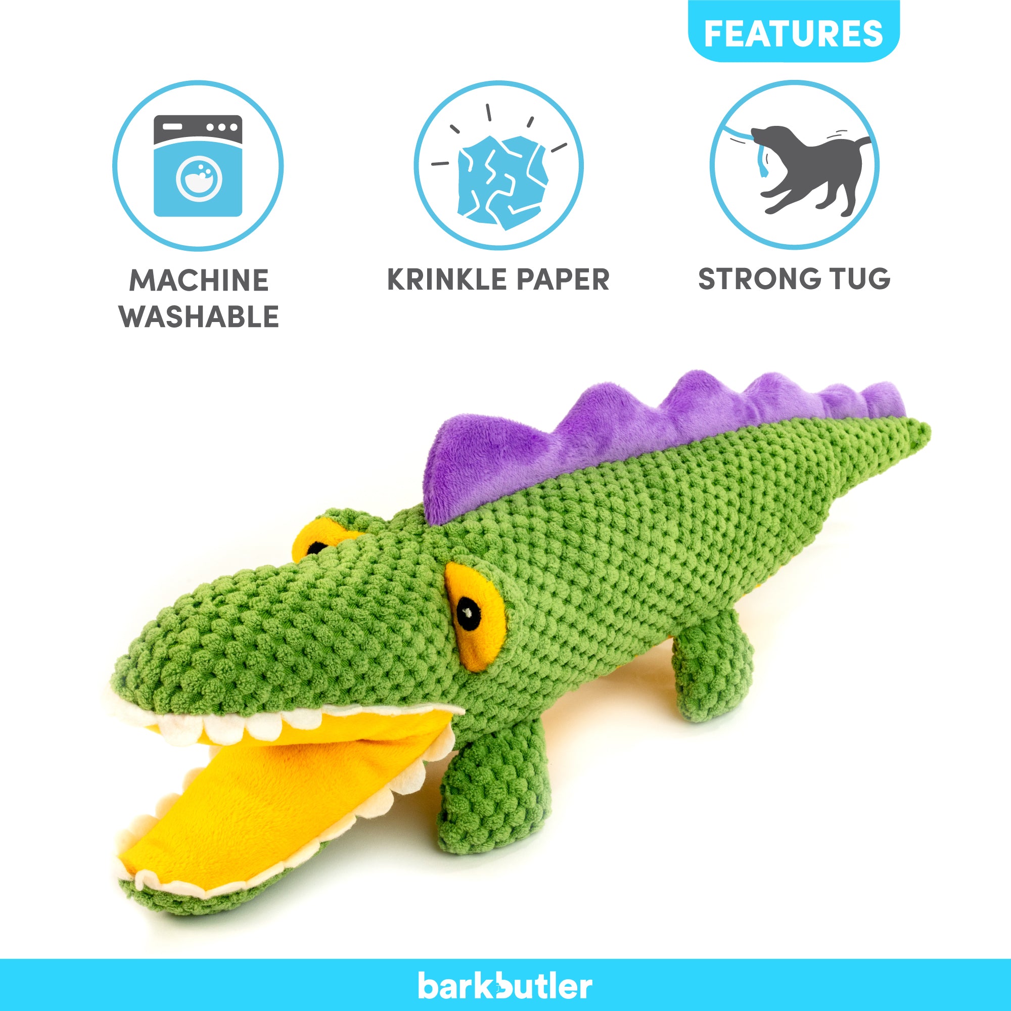 FOFOS Barkbutler Aly The Gator Dog Toy 45 x 7 x 7cm